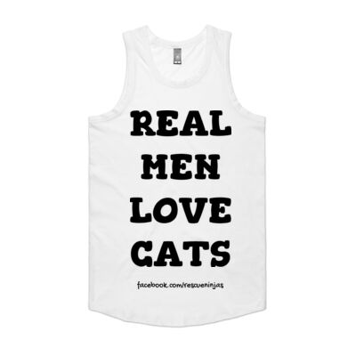 Real Men singlet white Thumbnail