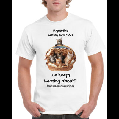 Crazy cat man (white) Thumbnail